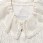White Ruffled Sheer Silk Buttoned Blouse Top