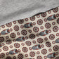 Gray Cotton V-neck Owl Silk Scarf Top T-shirt