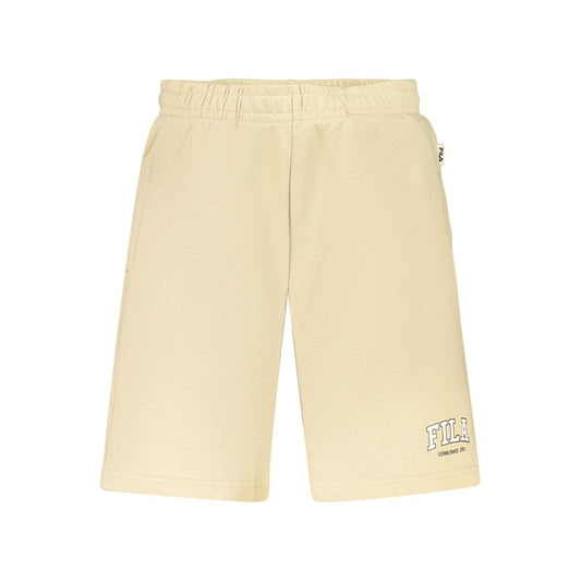 Beige Cotton Mens Short