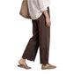 Brown Cotton Casual Pants