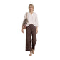 Brown Cotton Casual Pants