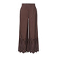 Brown Cotton Casual Pants