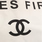 Ladies First White and Black Canvas Shopper Tote Bag