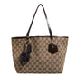 Beige Canvas Medium Jolie Charm Tote Bag