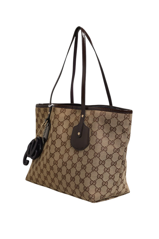Beige Canvas Medium Jolie Charm Tote Bag