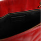 Red Chevron Quilted Grained Leather Monogram Tote Bag