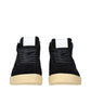 Black Leather High Top Sneakers