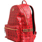 Medium Stark Studded Visetos Backpack - Red