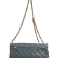 Blue Quilted Leather Crown Flap Shoulder Bag