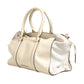 Chalk White Large Leather Tote Bag