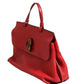 Red Leather Bamboo Daily Tote Crossbody Bag