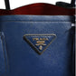 Blue Saffiano Leather 2way Bag