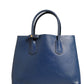 Blue Saffiano Leather 2way Bag