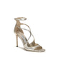 Gold Calf Leather Bos Taurus Stiletto Heel Sandals