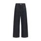 Blue Cotton Straight-Leg Jeans