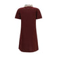 Bordeaux Cotton Casual Dress