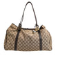 Beige and Black Canvas Twins Medium Tote Bag
