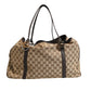 Beige and Black Canvas Twins Medium Tote Bag
