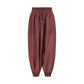 Bordeaux Silk Casual Pants