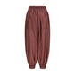 Bordeaux Silk Casual Pants