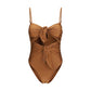 Beige Polyamide One-Piece Swimsuit