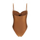 Beige Polyamide One-Piece Swimsuit