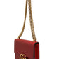 Marmont small shoulder bag in Rosso Ancora red leather