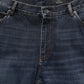 Dark Blue Washed MidWaist Straight Denim Jeans