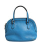 Blue Leather Dome Handbag