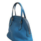 Blue Leather Dome Handbag
