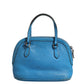 Blue Leather Dome Handbag