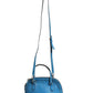 Blue Leather Dome Handbag