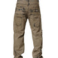 Beige Bleached Deconstructed Men Denim Jeans