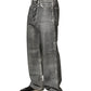 Grey Washed Mid Waist Straight Denim Jeans