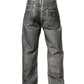 Grey Washed Mid Waist Straight Denim Jeans