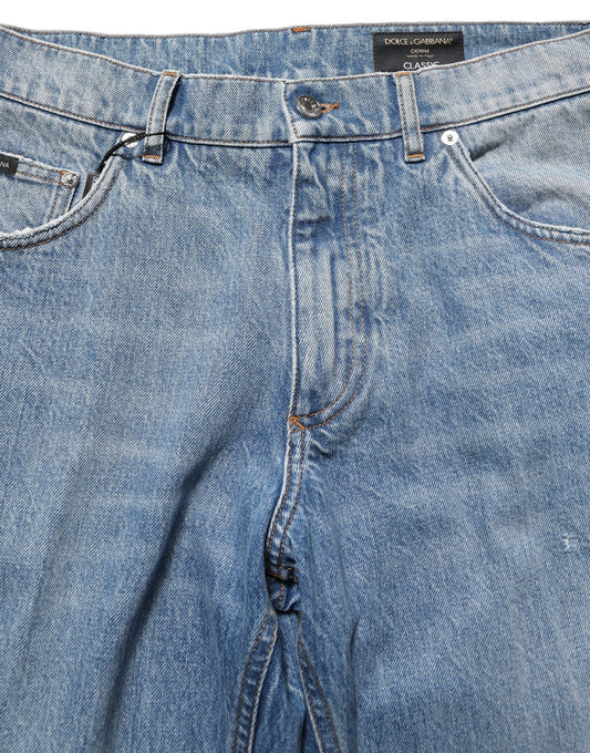Light Blue Washed MidWaist Classic Denim Jeans
