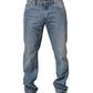 Light Blue Washed MidWaist Classic Denim Jeans