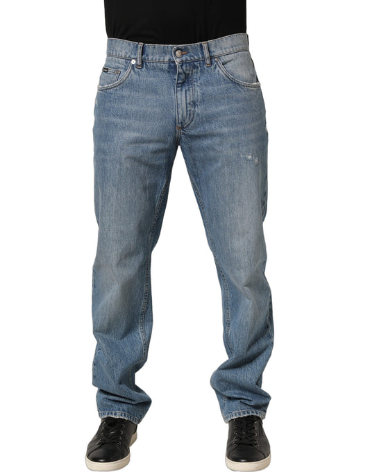 Light Blue Washed MidWaist Classic Denim Jeans
