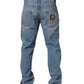 Light Blue Washed MidWaist Classic Denim Jeans