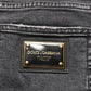 Dark Grey Distressed Mid Waist Denim Jeans