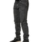 Dark Grey Distressed Mid Waist Denim Jeans