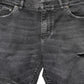 Dark Grey Distressed Mid Waist Denim Jeans