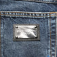 Dark Blue Washed Mid Waist Straight Men Denim Jeans