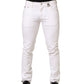 White Cotton Skinny Mid Waist Denim Jeans