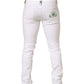 White Cotton Skinny Mid Waist Denim Jeans