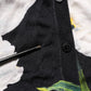 Black Floral Cashmere Silk Cardigan Sweater