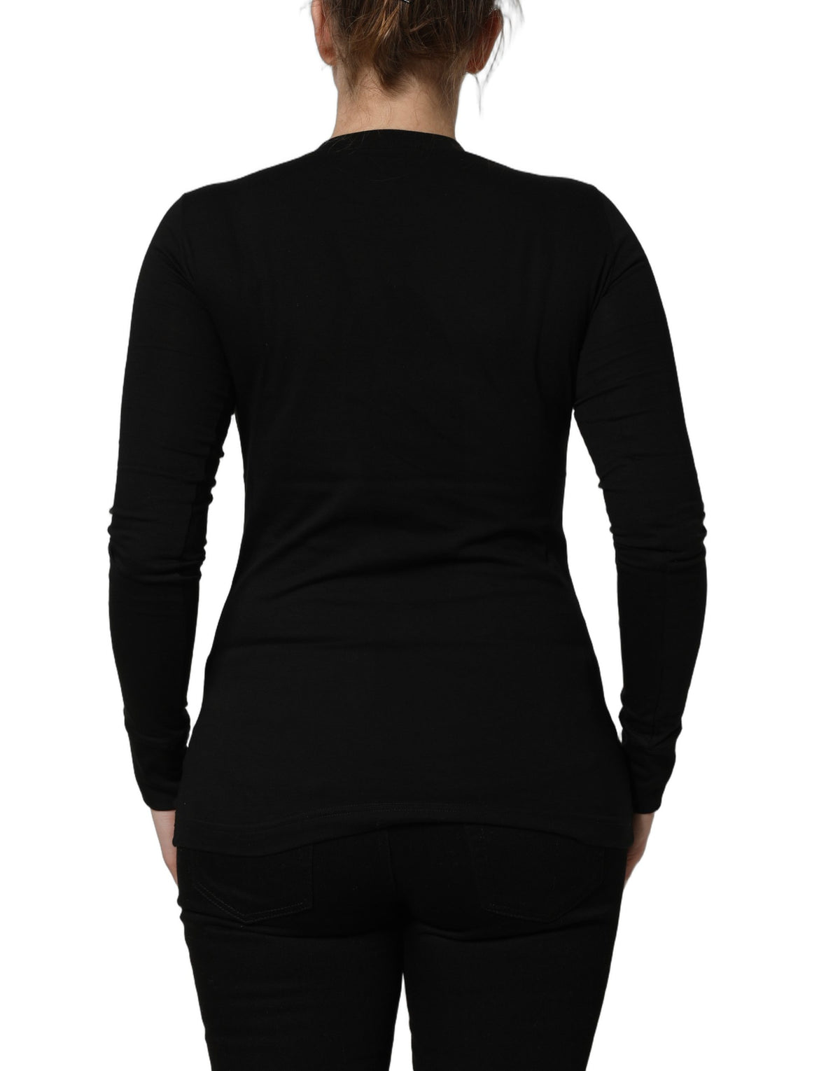 Black Long Sleeves Crew Neck Pullover Sweater