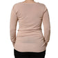 Beige Ribbed V-neck Front Tie Cardigan Sweater