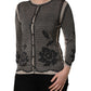 Black Floral Lace ButtonDownCardigan Sweater