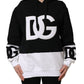 BlackWhite Appliqué Hooded Sweatshirt Sweater